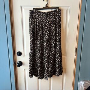 Vintage Putumayo Floral Black button down  Skirt size S